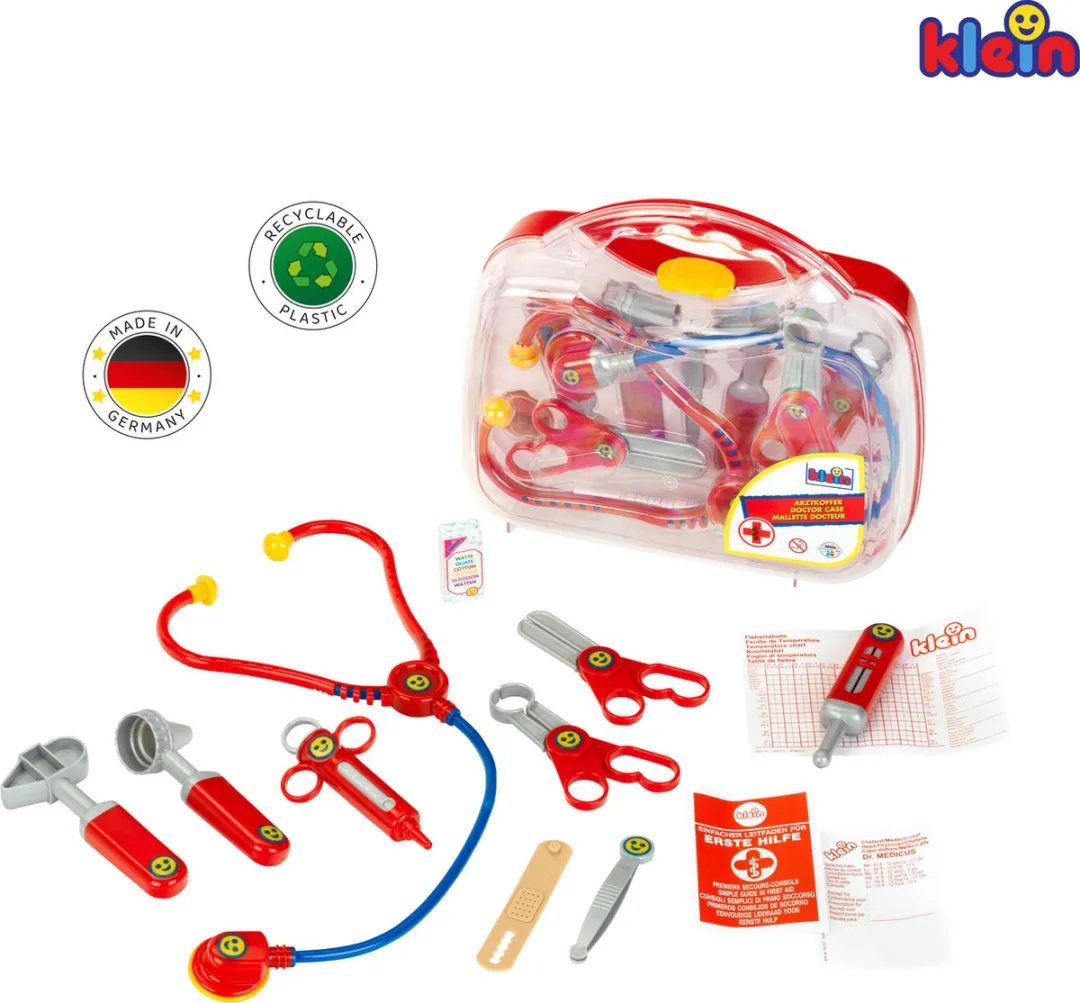 Klein Toys Transparante Artsenkoffer - 27,5x9,5x23,5cm - Multicolor