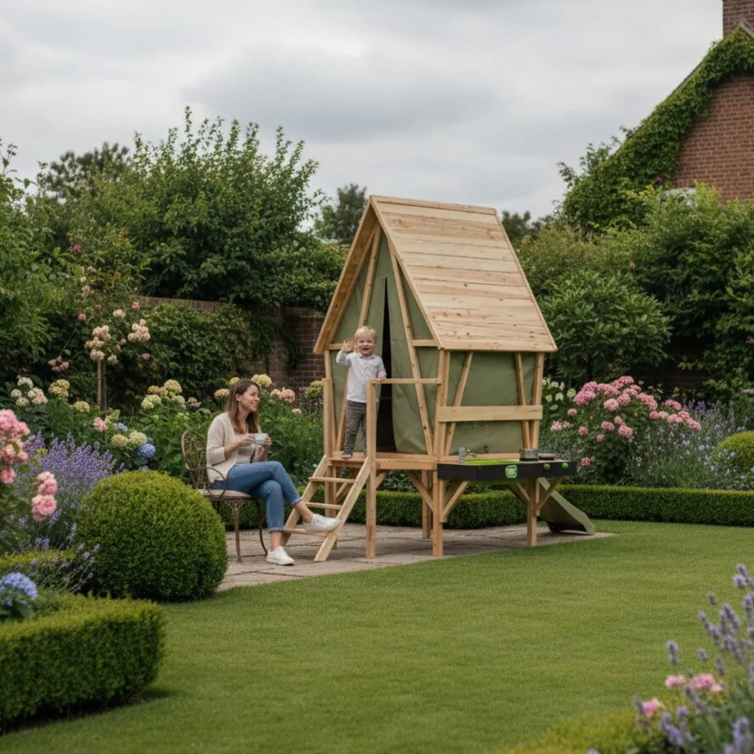 EXIT Toys Yuki 350 Speelhuis Speelkeuken Glijbaan Naturel