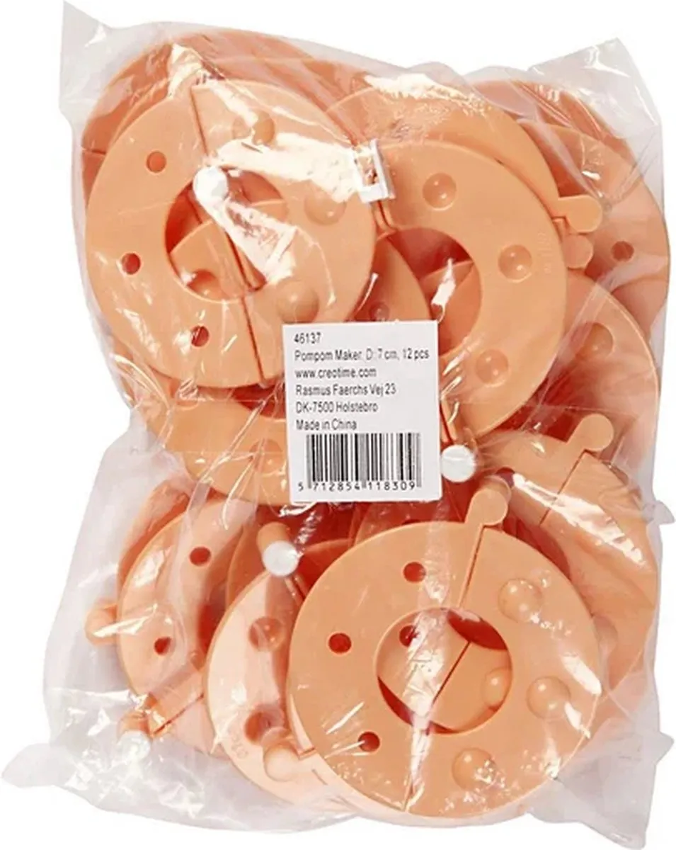 Creativ Company Colortime Pom-pom Maker - 12 Stuks - Oranje