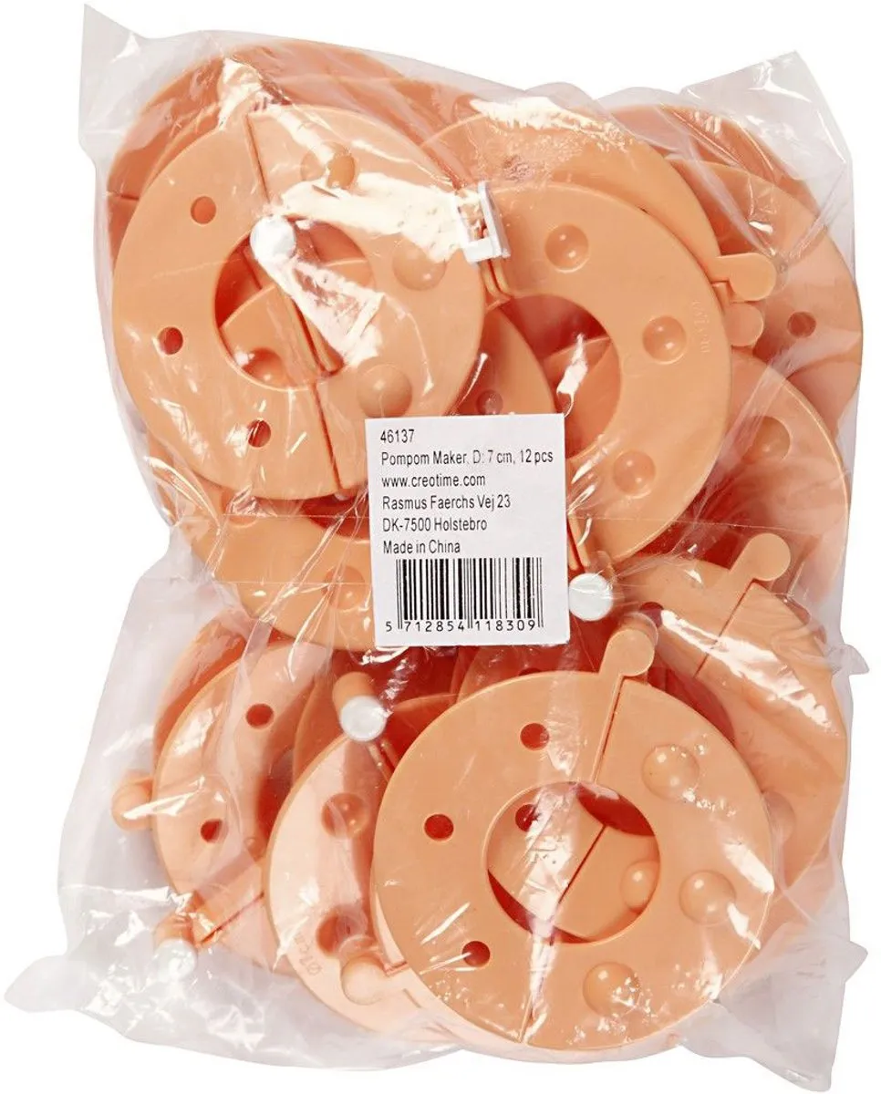 Creativ Company Colortime Pom-pom Maker - 12 Stuks - Oranje