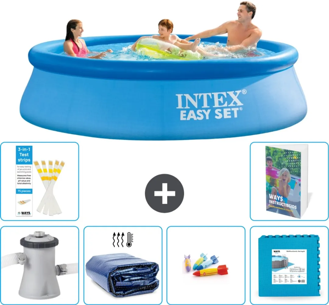Intex Easy Set Zwembad 305cm x 76cm - Blauw - 7-delig
