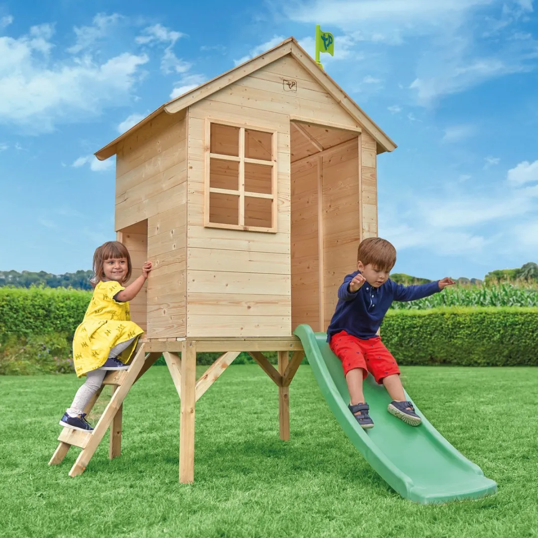 TP Toys Sunnyside Huisje op palen met glijbaan - Appelgroen
