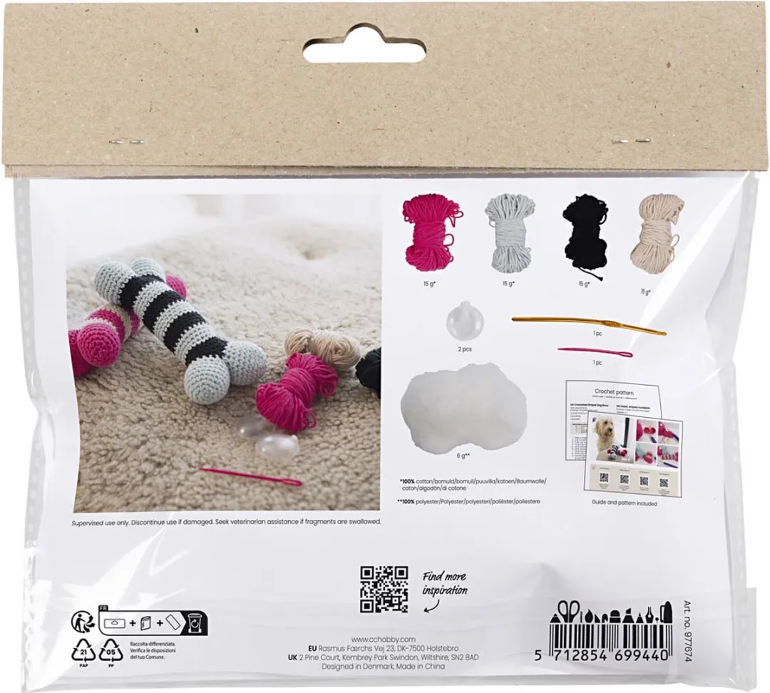 Creativ Company Mini Hobbyset Haken 2 Hondenbotten - Multikleurig