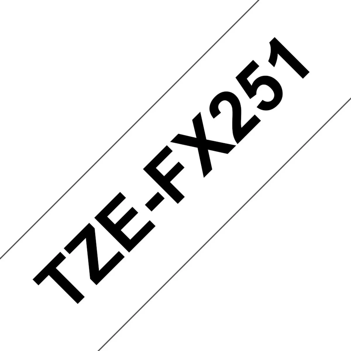 Brother TZe-FX251 Labeltape - Wit 24mm 8m