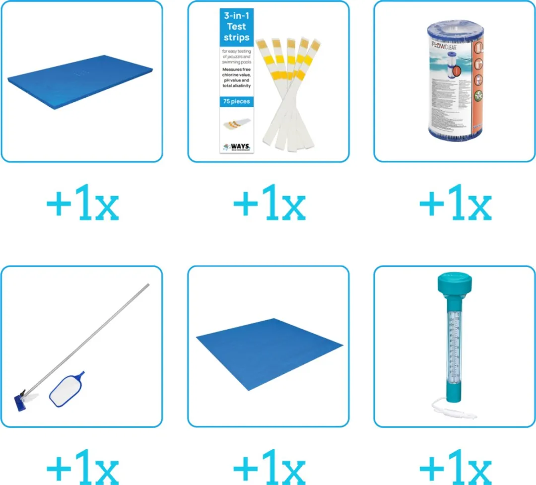 Bestway Steel Pro Zwembad Accessoirepakket 56424 - 6-delig - Blauw