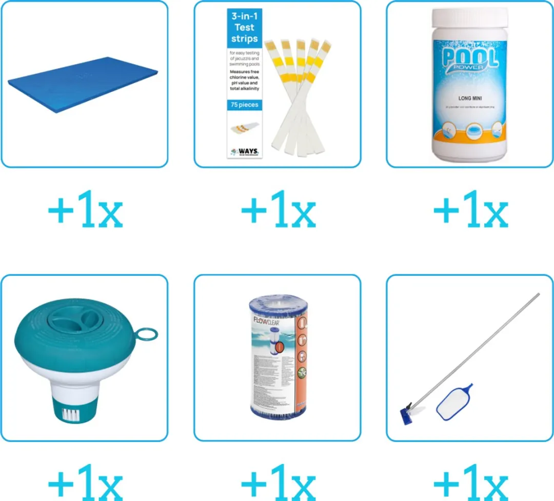 Bestway Steel Pro Zwembad Accessoirepakket 56424 - 6-delig - Blauw