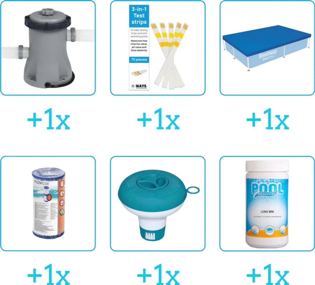 Bestway Steel Pro Accessoirepakket 56401 - 6-delig - 1249 l/h