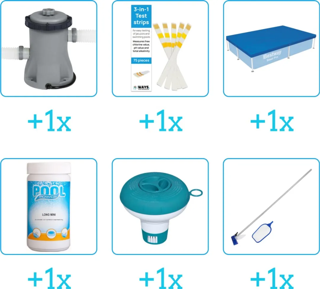 Bestway Steel Pro Accessoirepakket 56401 - 6-delig - 1249 l/h