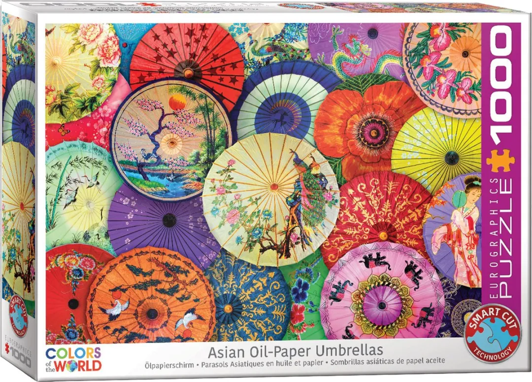 Eurographics Aziatische Papieren Paraplu's Legpuzzel 1000 Stuks - Meerkleurig