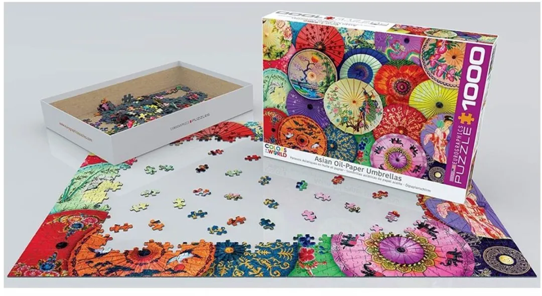 Eurographics Aziatische Papieren Paraplu's Legpuzzel 1000 Stuks - Meerkleurig