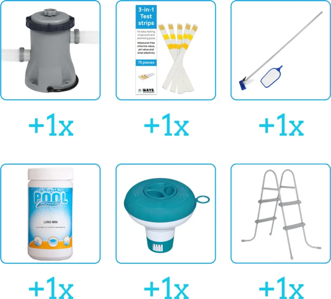 Bestway Steel Pro Zwembad Accessoirepakket 5612F - 6-delig - Dierenprint