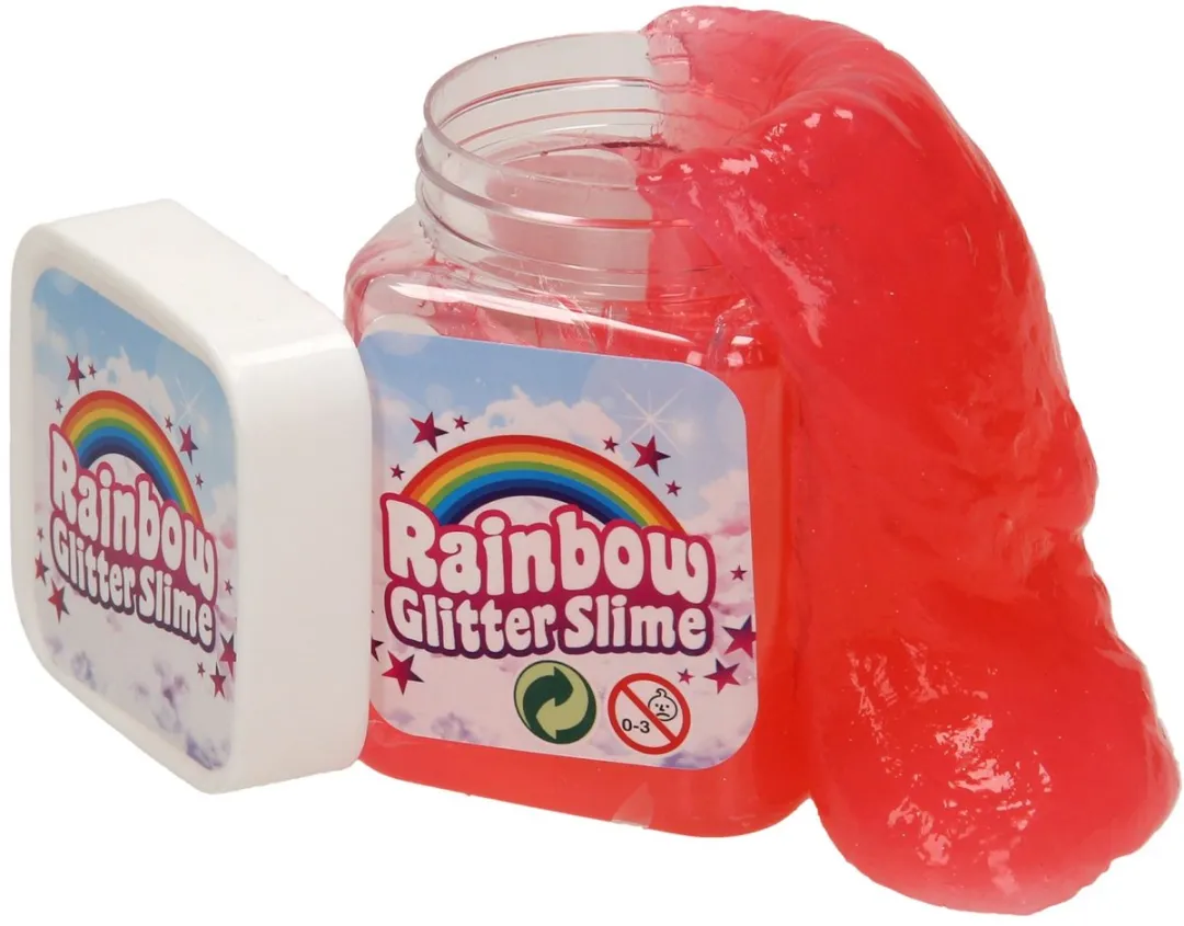 Johntoy Regenboog Glitter Slime - Assorti