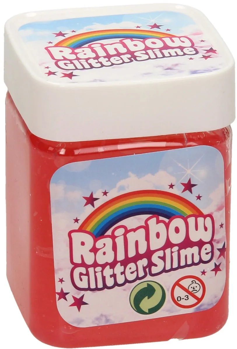 Johntoy Regenboog Glitter Slime - Assorti
