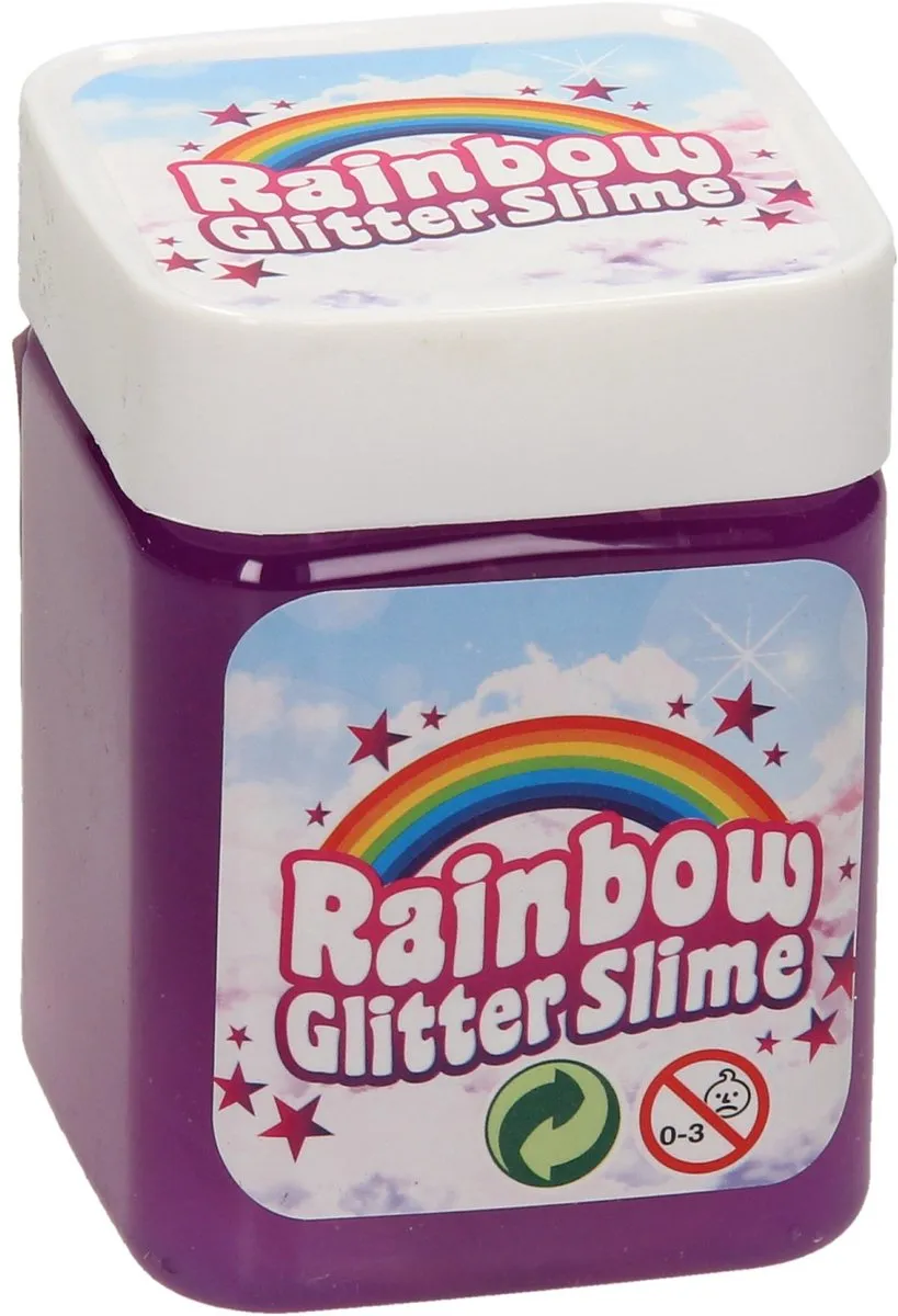 Johntoy Regenboog Glitter Slime - Assorti