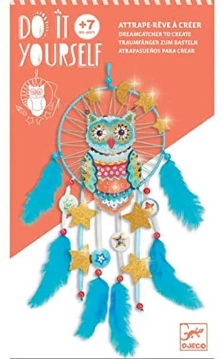 Djeco Knutselset Golden Owl - Blauw - afbeelding 6 van 6