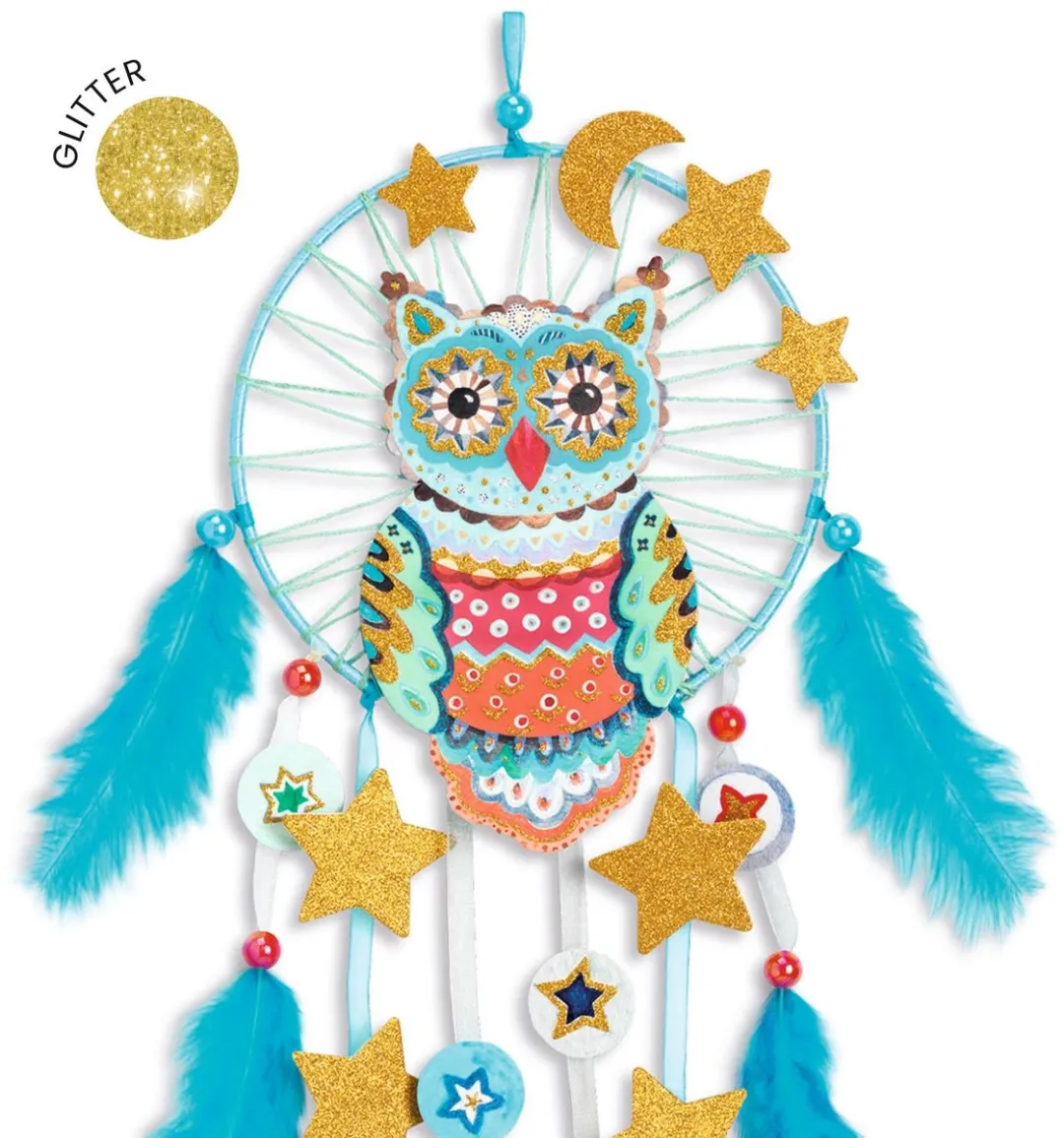 Djeco Knutselset Golden Owl - Blauw - afbeelding 4 van 6