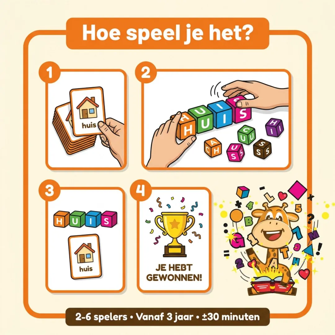 Dotastoys Woorden Spellen Spel 2.0 - Educatief Kaartspel - 180 Kaarten