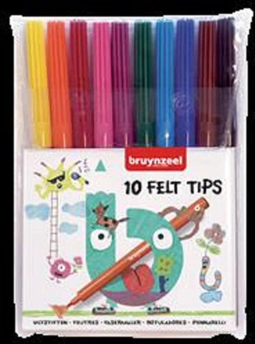 BRUYNZEEL Viltstiften Multicolor - 10 Stuks