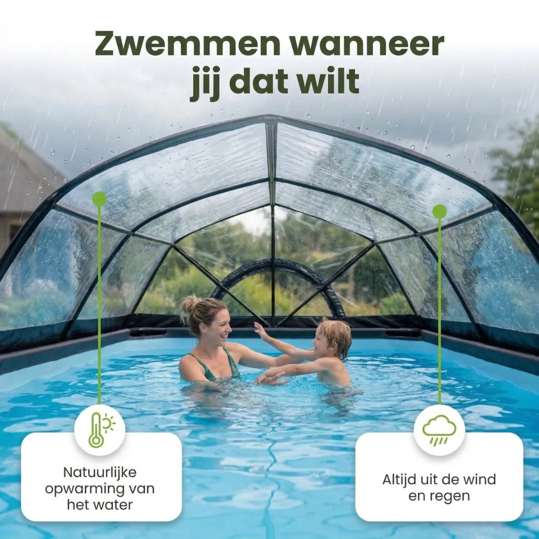 EXIT Toys Zwembadoverkapping 220x150cm - Zwart