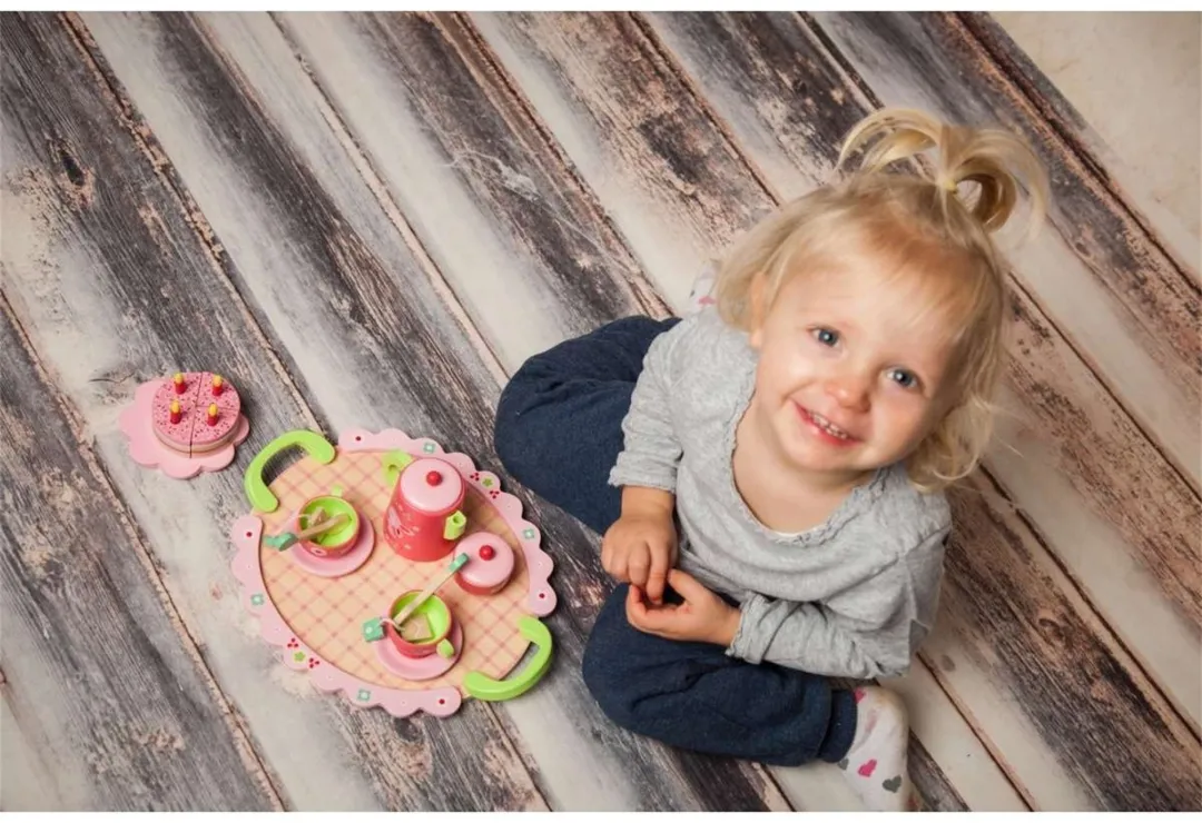Djeco Houten Theeservies Lili Rose - Roze/Groen
