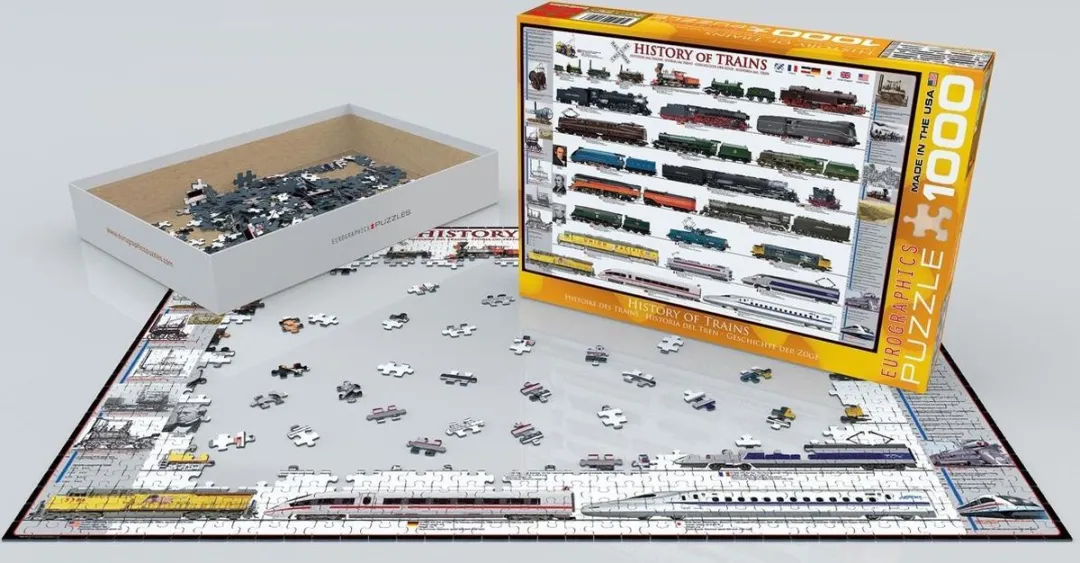 Eurographics Geschiedenis van Treinen Legpuzzel 1000 Stuks - Meerkleurig