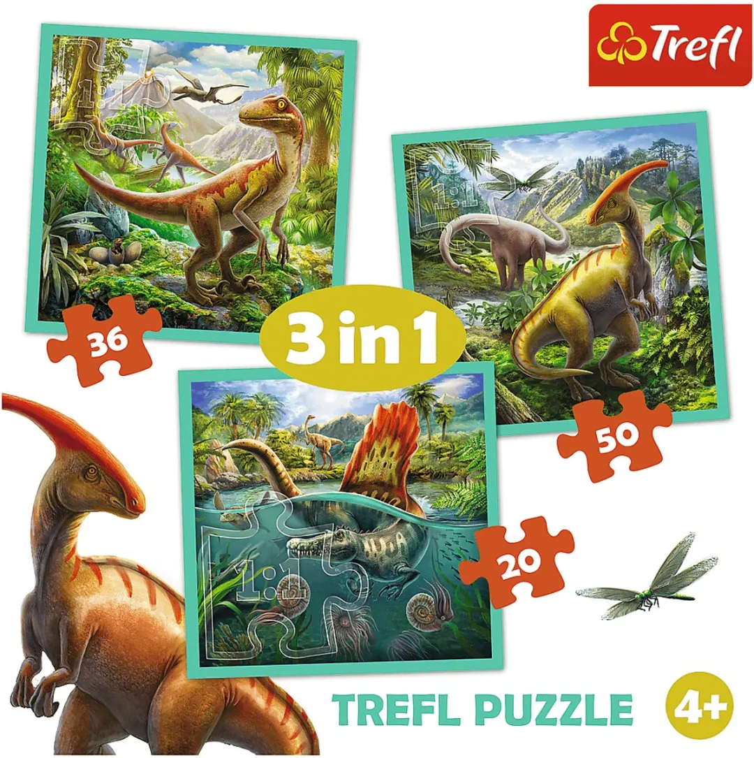 Trefl 3in1 Puzzel Dino's - 106 Stuks - Multi