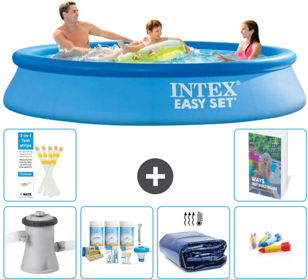 Intex Easy Set Zwembad 305cm x 61cm - Blauw - 7-delig