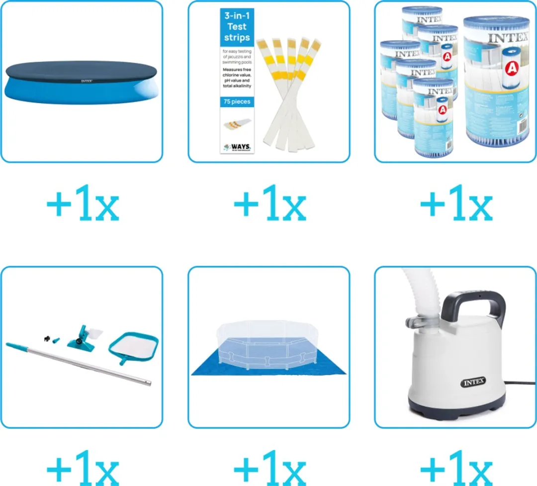 Intex Easy Set Accessoirepakket 28158GN - 6-delig - 1000ml - Blauw