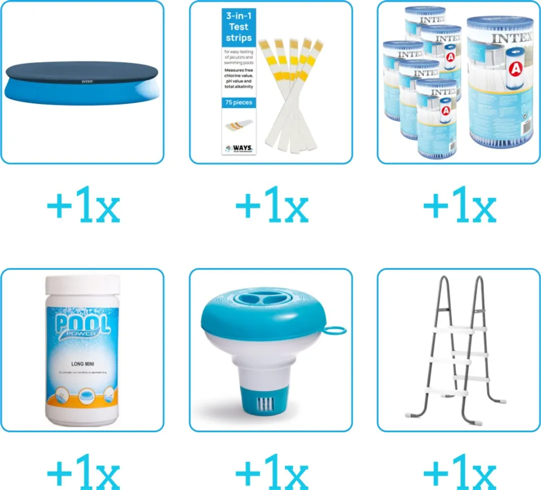 Intex Easy Set Accessoirepakket 28158GN - 6-delig - 1000ml - Blauw