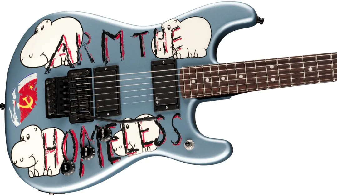 Fender Tom Morello "Arm the Homeless" ST-Style Elektrische Gitaar - Blue Ice Metallic
