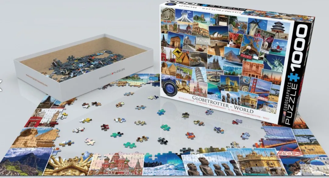 Eurographics Globetrotter World Legpuzzel 1000 Stuks - 68x48cm - Meerkleurig