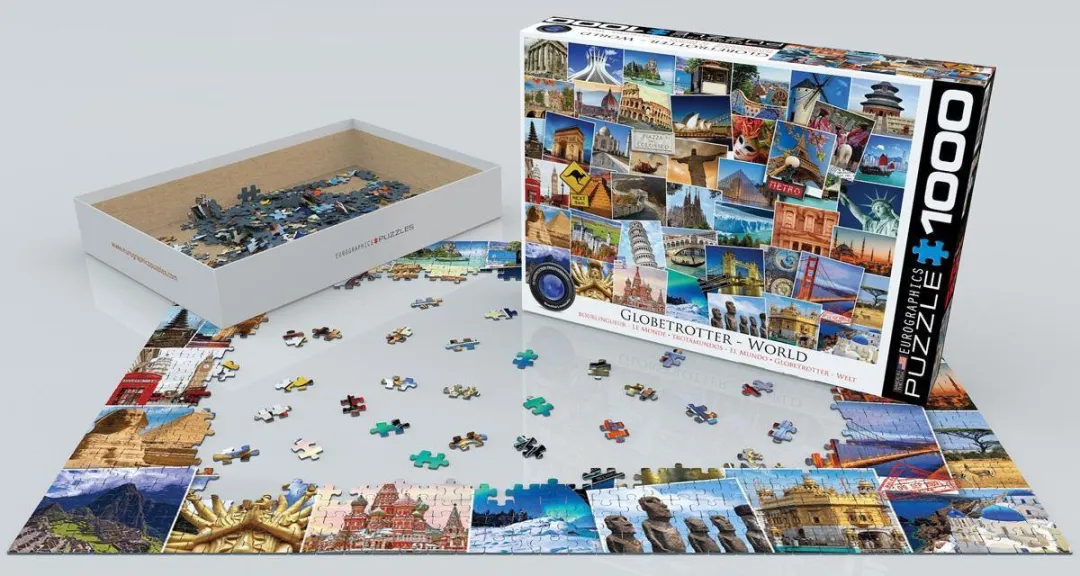 Eurographics Globetrotter World Legpuzzel 1000 Stuks - 68x48cm - Meerkleurig