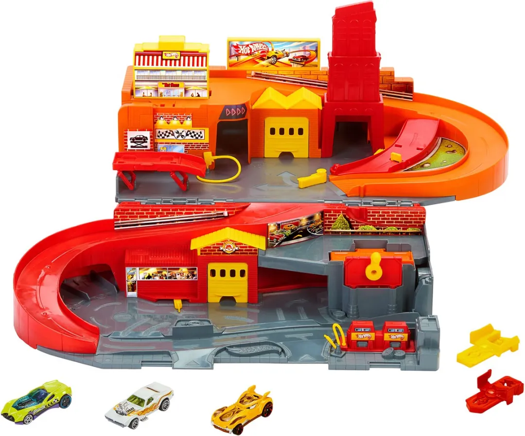 Hot Wheels The Hot Ones Sto & Go JFH37 Voertuig & Circuitset