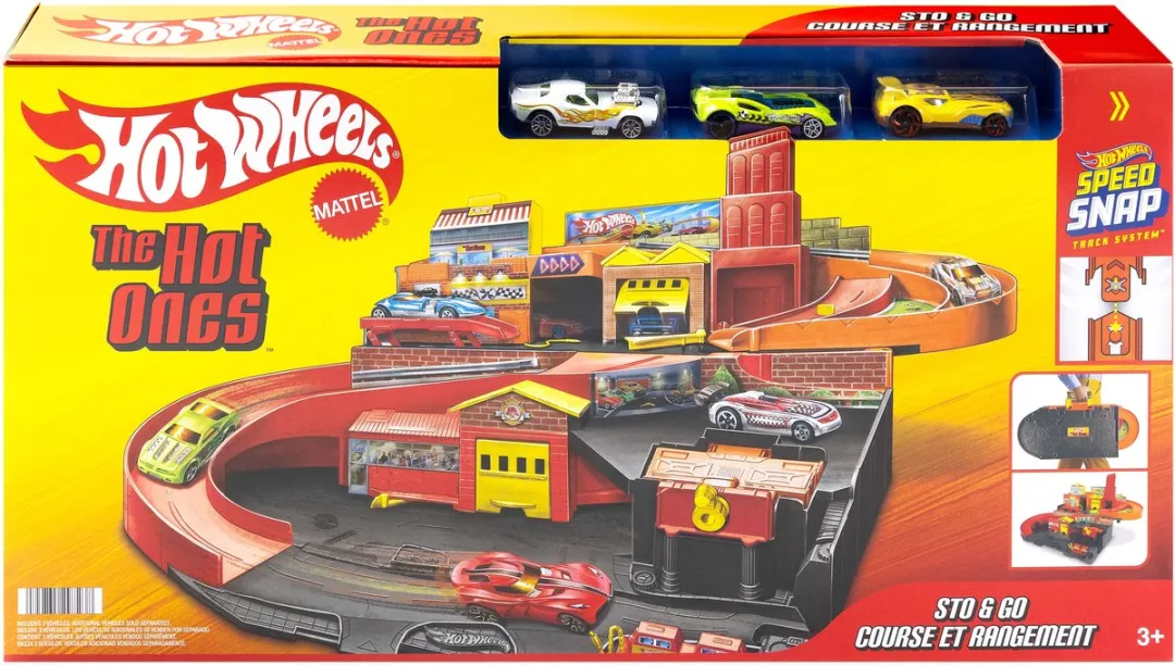 Hot Wheels The Hot Ones Sto & Go JFH37 Voertuig & Circuitset - Meerkleurig - afbeelding 2 van 6