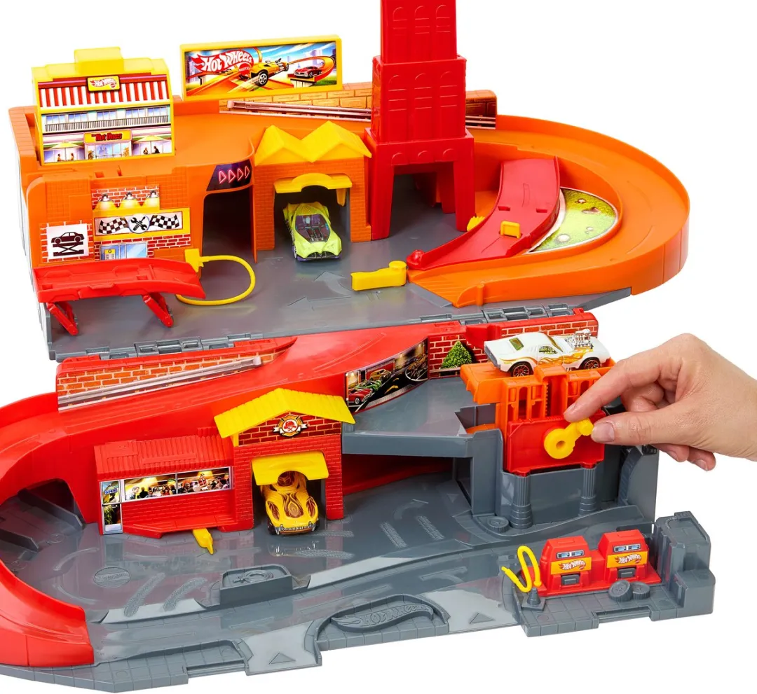 Hot Wheels The Hot Ones Sto & Go JFH37 Voertuig & Circuitset - Meerkleurig - afbeelding 3 van 6