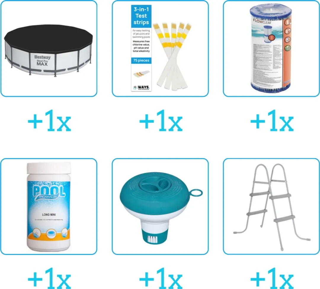Bestway Steel Pro MAX Accessoirepakket 56595 - 6-delig - Zwart