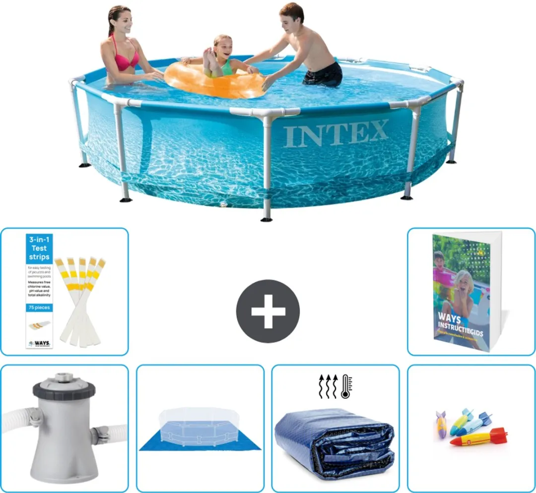 Intex 28208GN-Blauw Rond Frame Zwembad 305x76cm