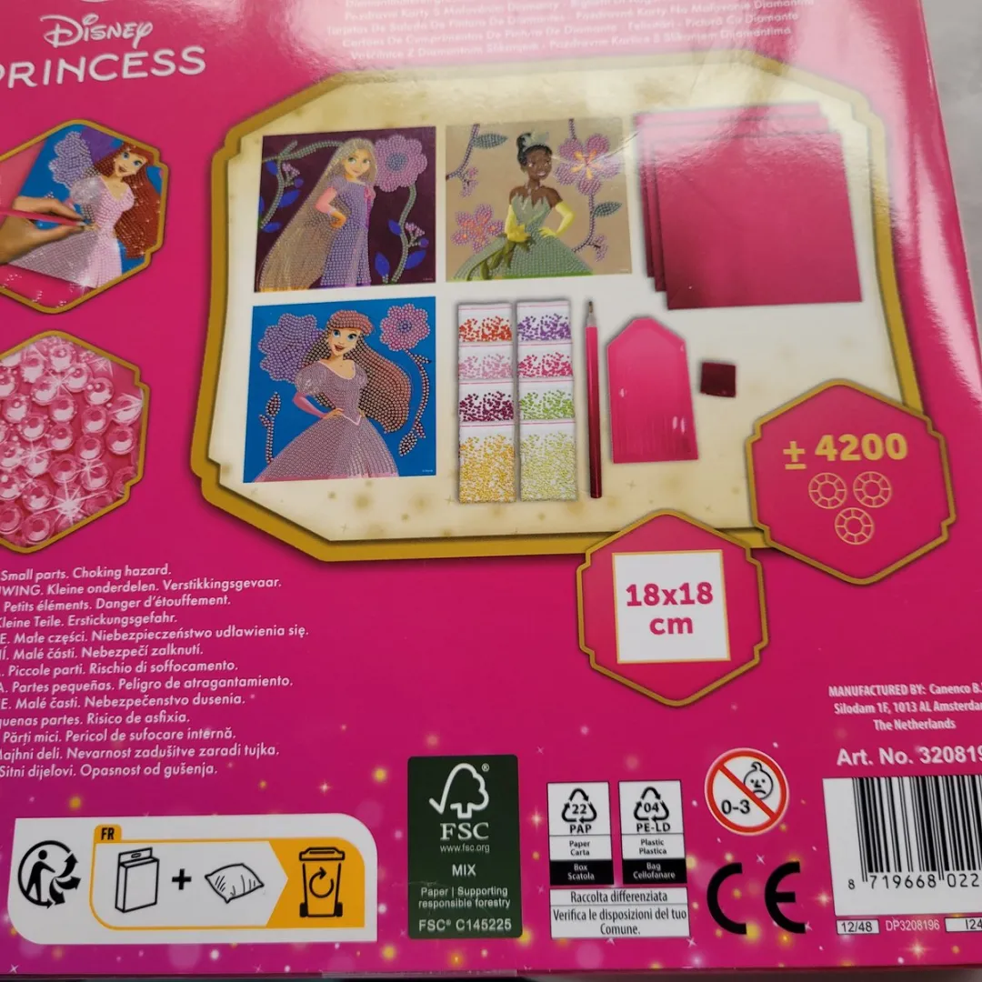 Disney Prinsessen Diamond Painting Kaartenset - 10 Stuks - Middel formaat - Princess - afbeelding 2 van 3