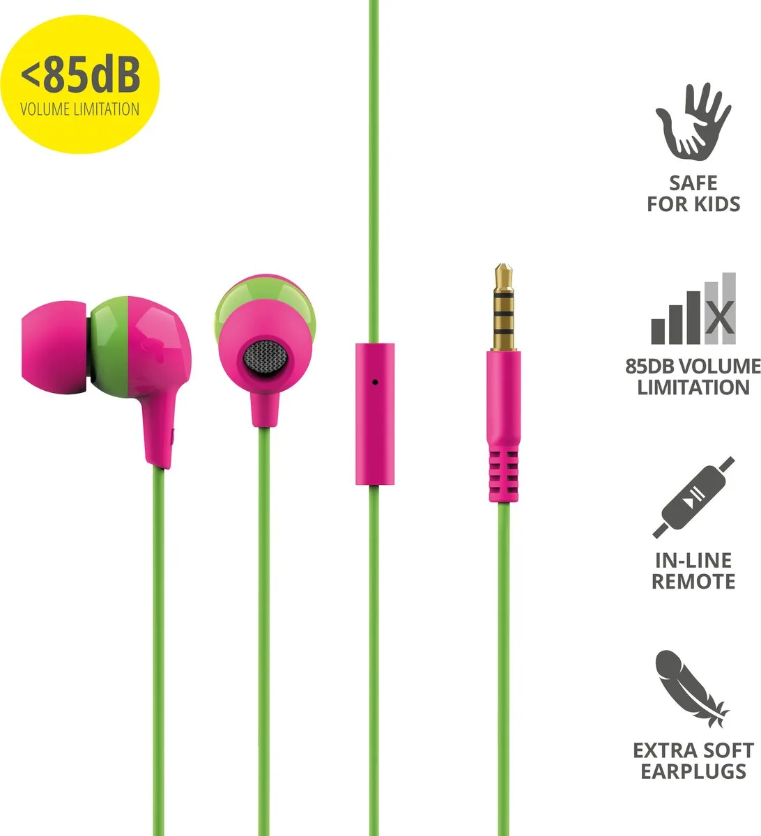 Trust Buddi Buddi Kids Kinder Koptelefoon - Roze - afbeelding 6 van 6
