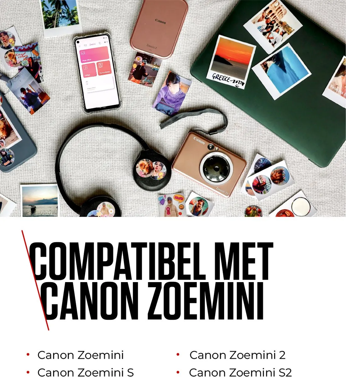 Canon ZINK Circle Zelfklevend Fotopapier 20 Stuks - Wit