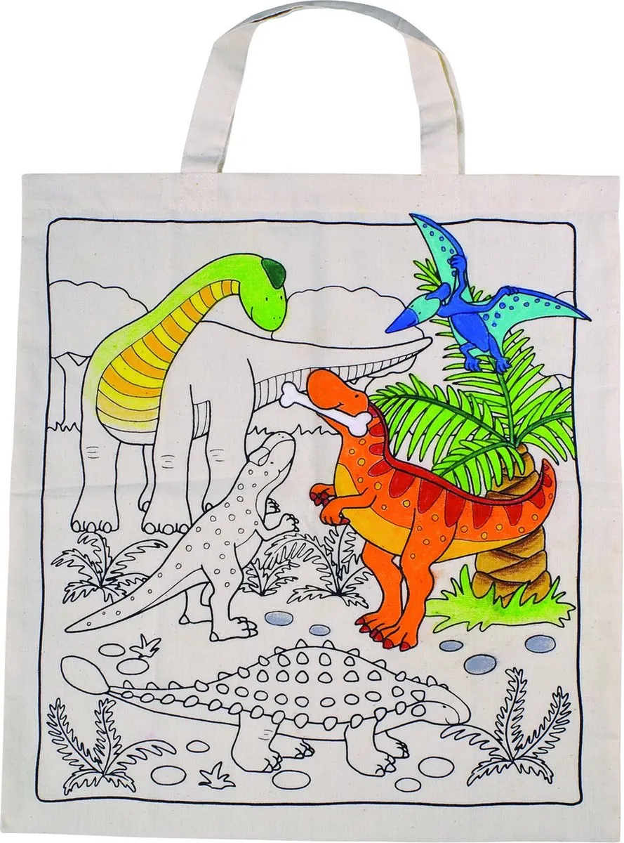 Goki Katoenen Draagtas Dinosaurus