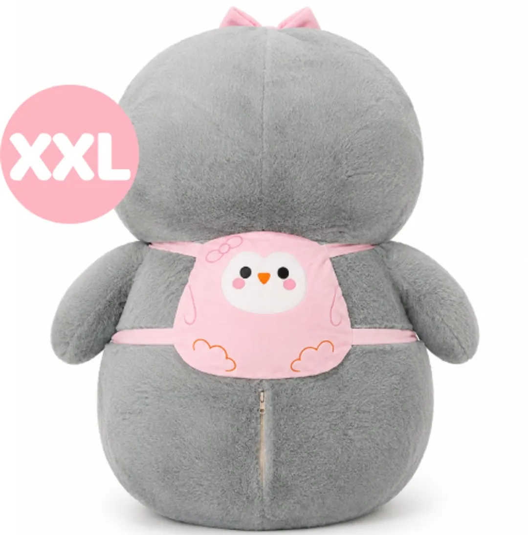 Topknuffels Pinguïn XXL 110cm Pluche Knuffel - Grijs