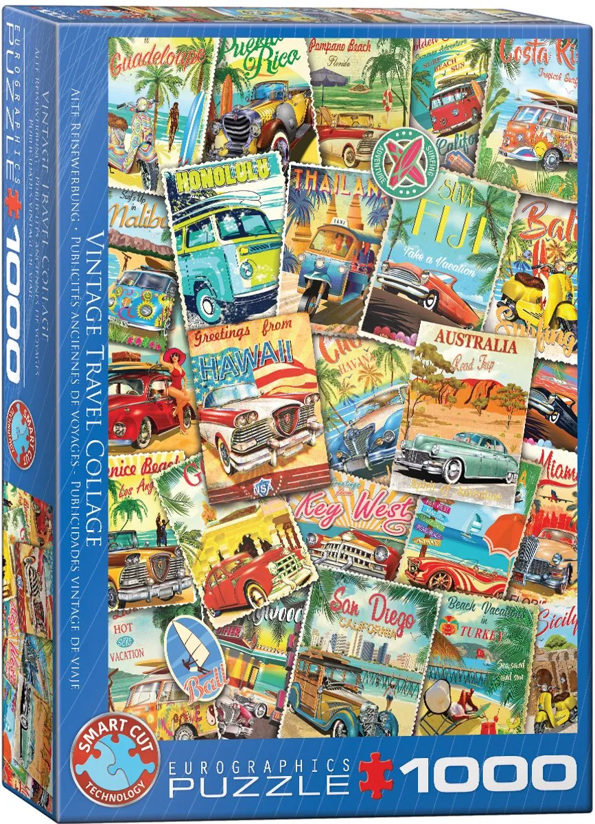 Eurographics Vintage Travel Collage Legpuzzel 1000 Stuks