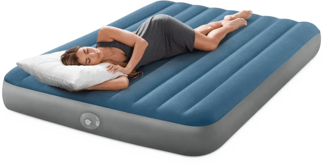 Intex Queen Prestige Downy Luchtbed 203x152cm - Blauw/Grijs