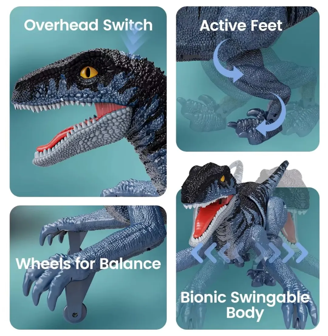 RedParrot Afstandsbedienbare Dinosaurus Dino Dinosaur2.4ghz - Blauw