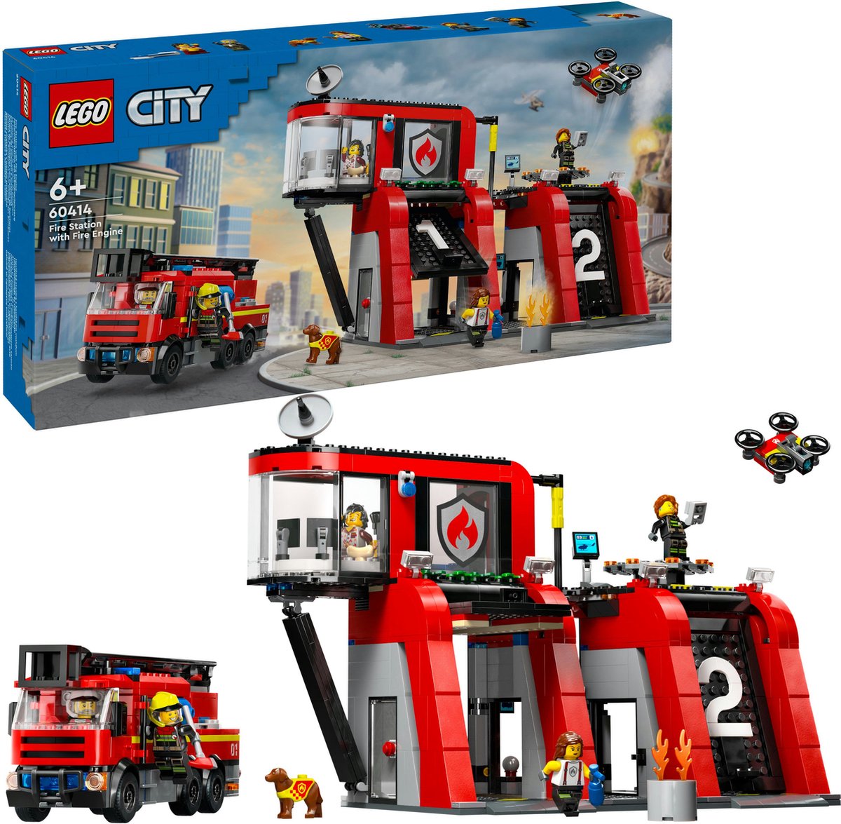 LEGO City Brandweerkazerne en brandweerauto - 60414