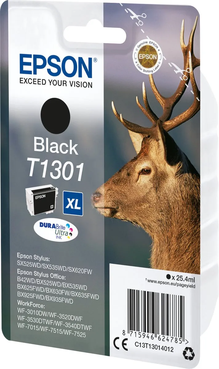 Epson T1301XL Inktcartridge - 25ml - Zwart