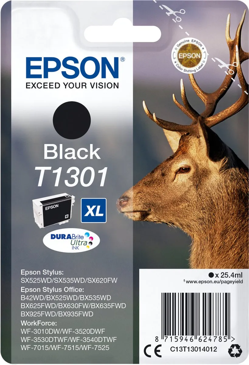 Epson T1301XL Inktcartridge - 25ml - Zwart