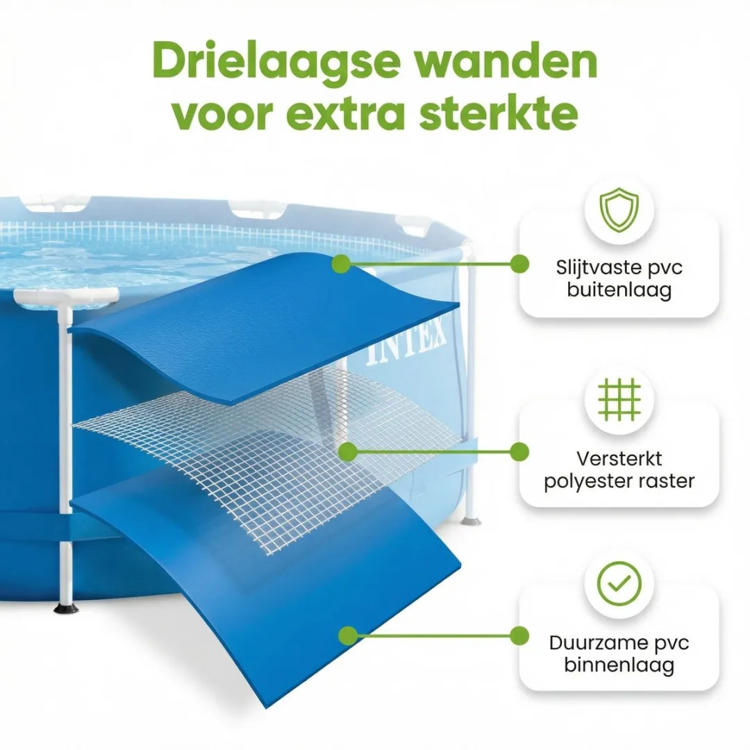 Intex 28202GN-Blauw Rond Frame Zwembad 305x76cm - Blauw