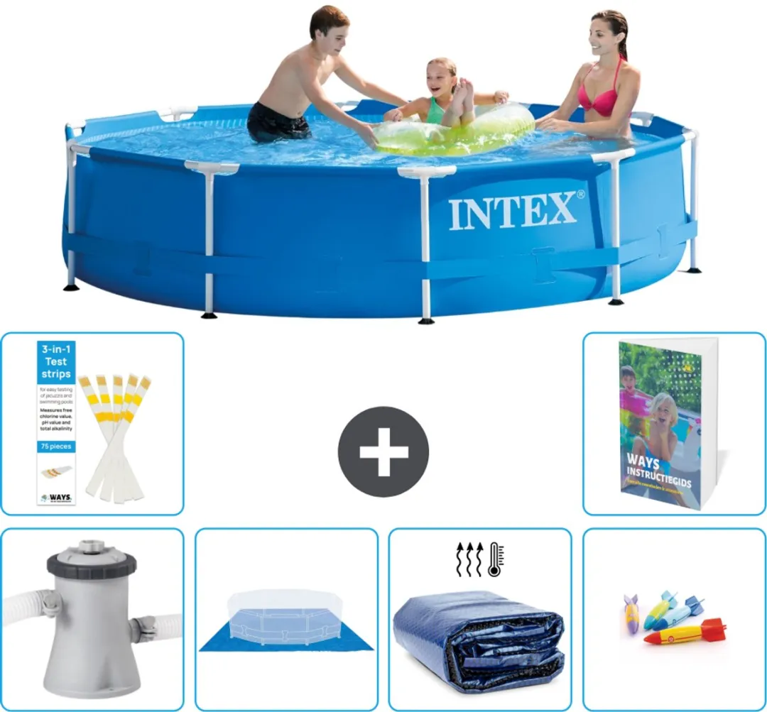 Intex 28202GN-Blauw Rond Frame Zwembad 305x76cm